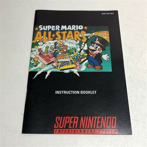 Super Mario All Stars Super Nintendo SNES Manual Instruction Booklet