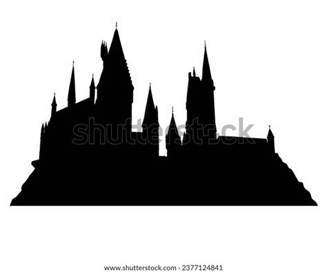 hogwarts silhouette black white royalty  images stock
