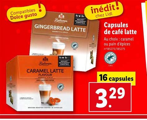 Promo Bellarom Capsules De Caf Latte Chez Lidl