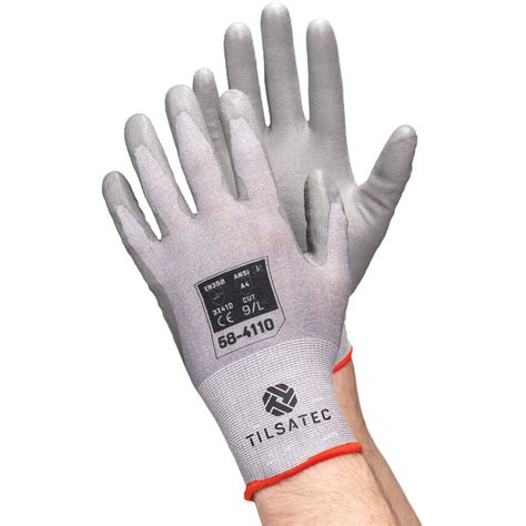 Tilsatec Cut Resistant Gloves Polyurethane Coated Grey Size 9 58