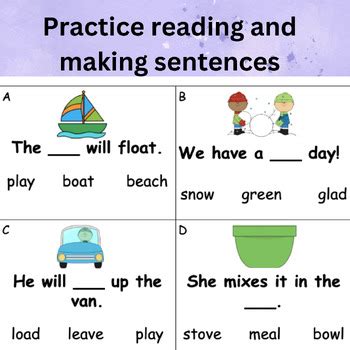 Oa Ow Vowel Team Pairs Diphthong Scoot Write The Room Missing Word In