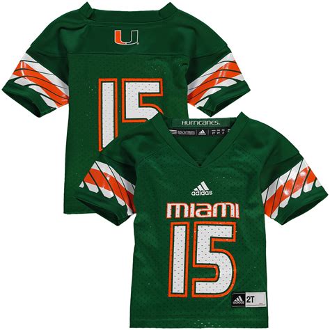 adidas #15 Miami Hurricanes Toddler Green Football Replica Jersey