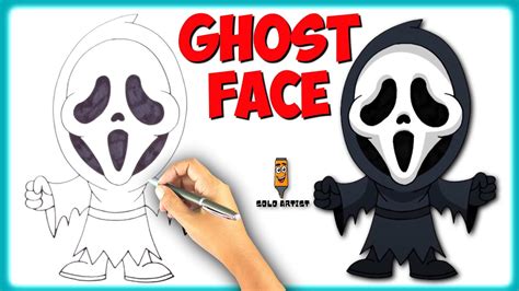 How To Draw Ghostface Scream Simple Easy Youtube