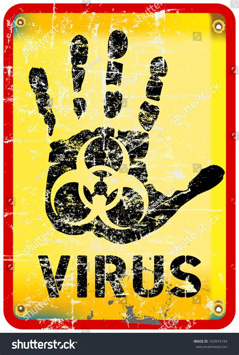 Computer Virus Alert Sign Vector Illustration Stock Vector Royalty