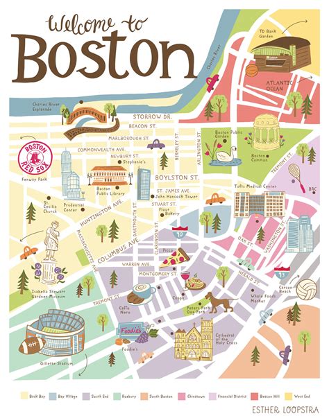 Illustrated Map of Boston :: Behance