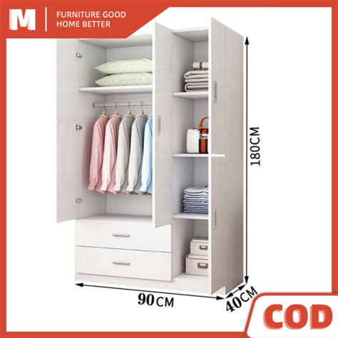 Wooden Doors White Multi Functional Wardrobe Clothes Storage Cabinet