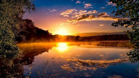 Autumn Sunrise Over Lake Wallpapers Wallpaper Cave