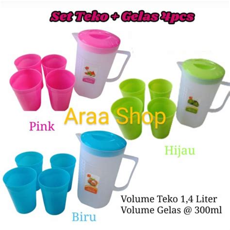 Jual Water Jug Set Gelas Alexis Piknik Liter Pitcher Set Teko