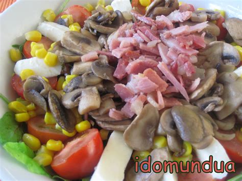 Idomundua Ensalada Templada De Champi Ones Jam N Y Mozzarella