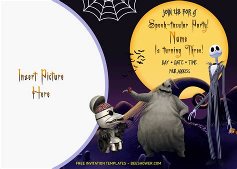 Printable Nightmare Before Christmas Baby Shower Invitations