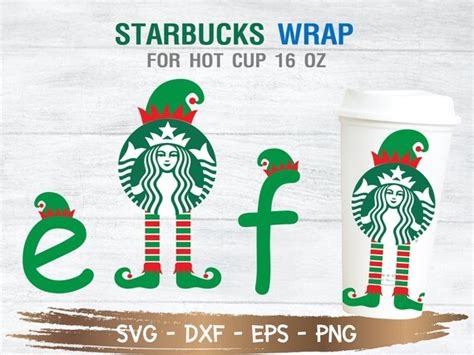 Elf Starbucks Wrap Hot Cup SVG Daisy Svg DIY Grande 16 Oz Etsy
