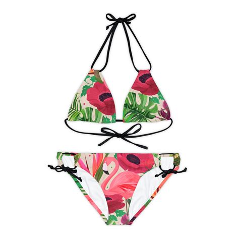 Tropical Print Bikini Set Bathing Suit Etsy