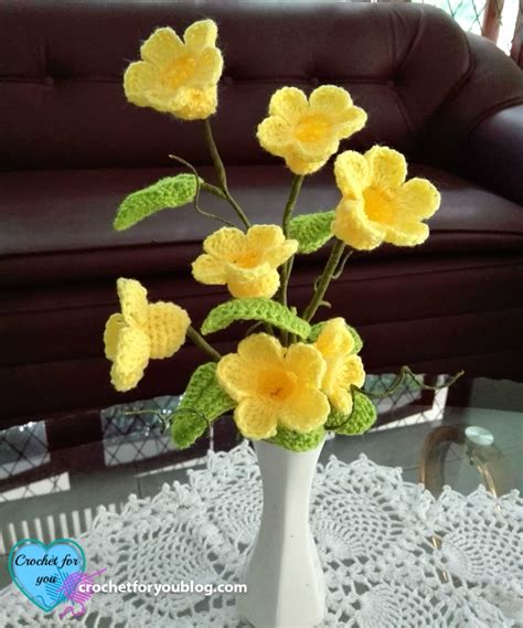 Crochet D Flower Bouquet Golden Trumpet Vine Free Pattern Crochet