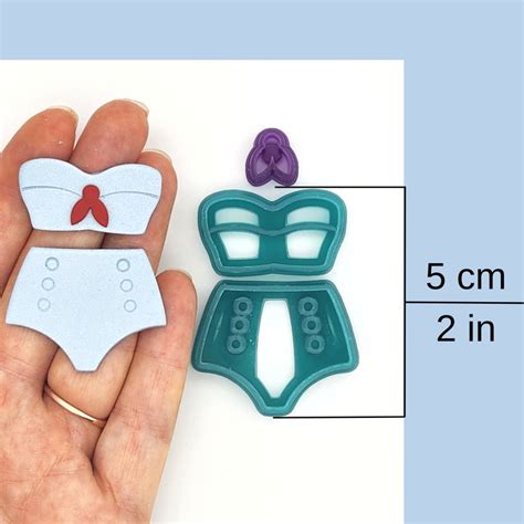 Vintage Bikini Set Swimsuit Summer Clay Cutter Summer Clay Earrings