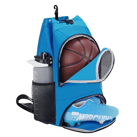 Drawstring Men Sports Backpack with Shoe Compartment Wet Pocket Hook
