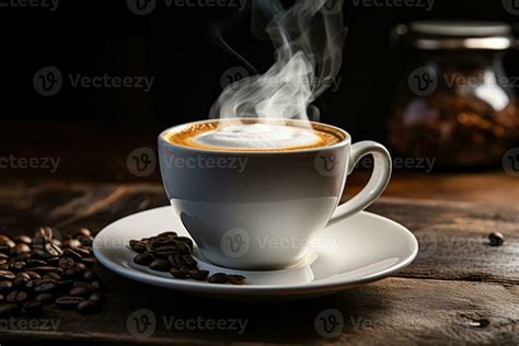 Steaming Hot Coffee In A White Cup Satisfyingly Comforting Stock Photo At Vecteezy