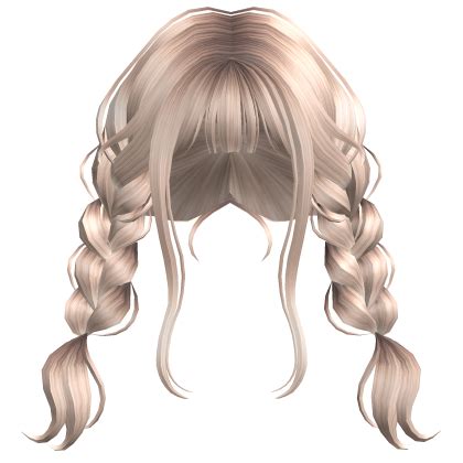 Cute Fluffy Braided Pigtails Platinum Blonde Roblox