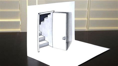 How To Draw A 3d Door And Steps Trick Art Youtube