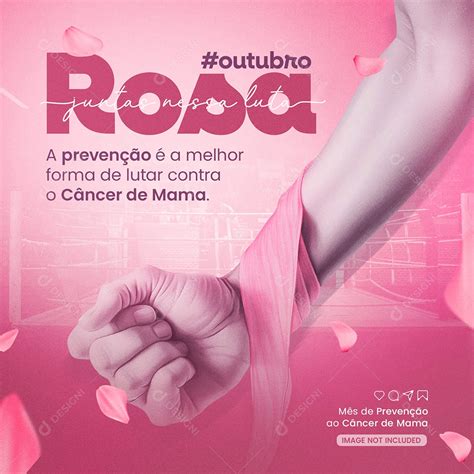 Social Media Outubro Rosa Juntas Nessa Luta PSD Editável download