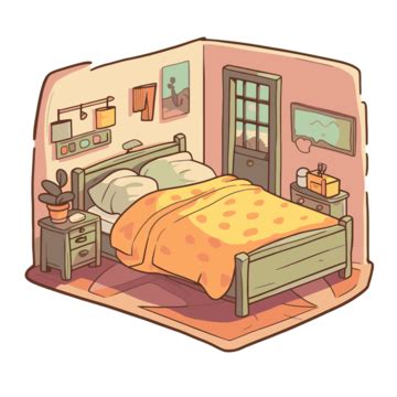 Kamar Tidur Kartun Gambar PNG | File Vektor Dan PSD | Unduh Gratis Di ...