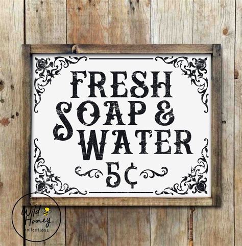 Fresh Soap And Water Printable Bathroom Wall Art Vintage Etsy Bathroom Printables Bathroom