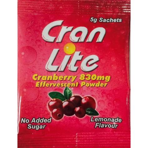 Cran Lite Cranberry 830mg Effeverscent Powder 1 Sachet Exp October