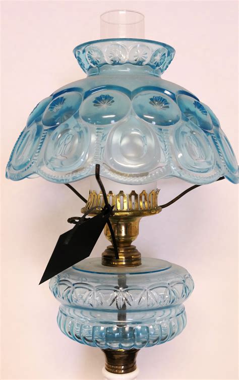 Lot Detail Blue Moon And Star Lamp Made By Fenton For Wrights