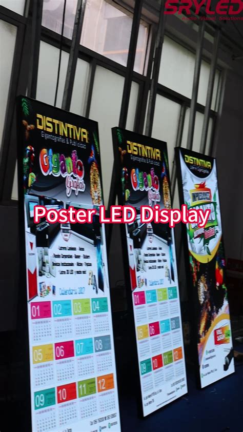 Wifi Usb Control Standing Led Poster Display 640x1920mm Portable Led