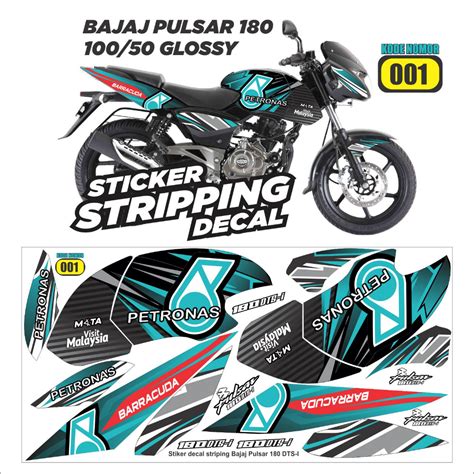 Striping Bajaj Pulsar 180 Variations Petronas Sticker Bajaj 180 Decal