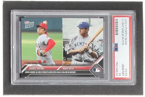Shohei Ohtani Babe Ruth Topps Now PSA Pristine Auction