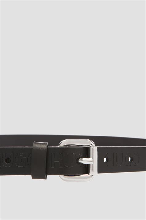 Черный кожаный ремень для девушек HUGO 50386224;001 — Ultrashop