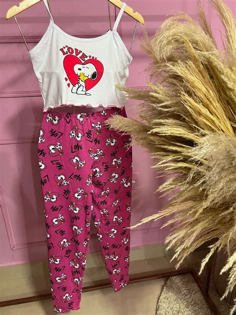 PIJAMA BLOGUERINHA ADULTO CALÇA LOVE PINK Império Lingerie