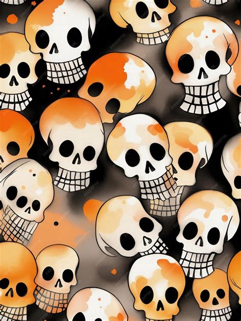 Premium Photo | Funny Creepy Halloween Skeleton Painting