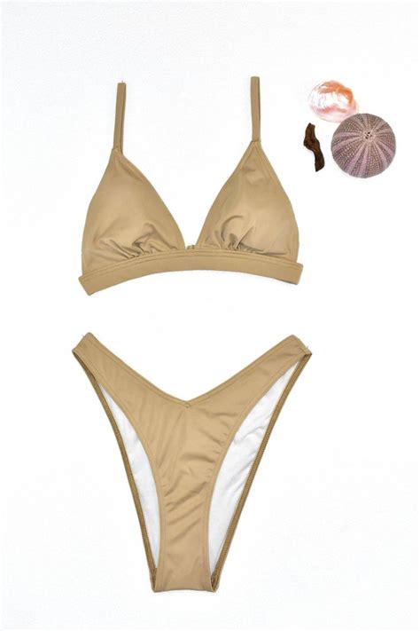 Μαγιό Set Bikini ψηλόμεσο μπεζ Owtwo