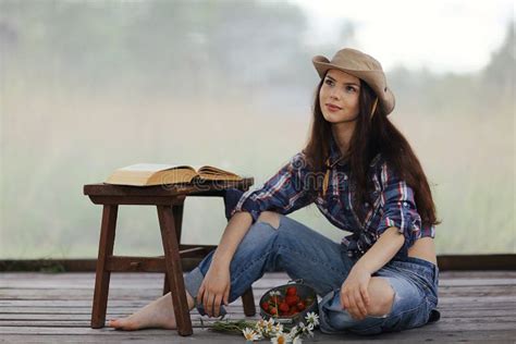 Brunette In Rustic Style Stock Photo Image Of Girl Lifestyle