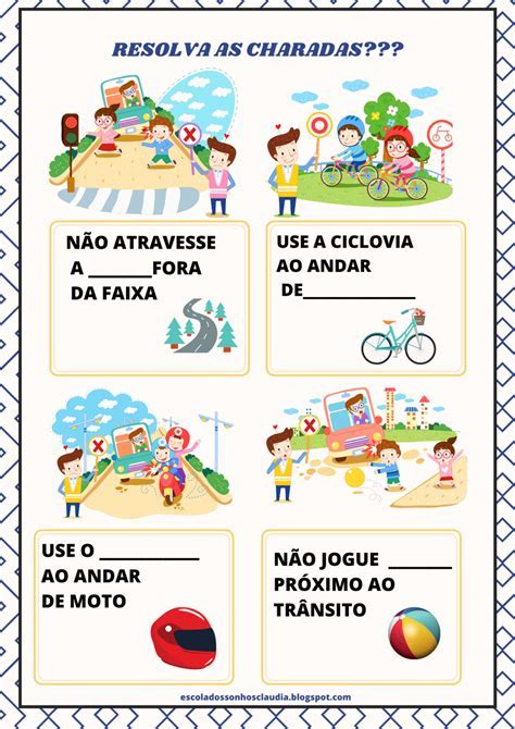 Atividade Transito 1 Ano - atividades sobre o transito 1 ano