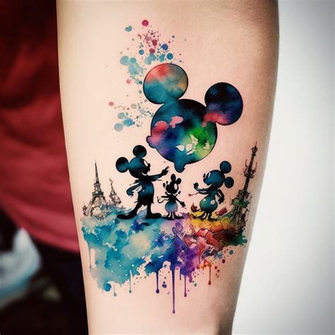 Zachspuckler Mickey Mouse And Friends Watercolor Tattoo