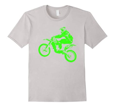 Dirt Bike Rider Silhouette Neon Green Shirt Dirt Bike Shirt Art