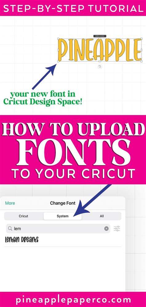 How To Upload Fonts To Cricut Design Space Pineapple Paper Co