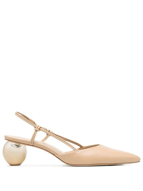 Cult Gaia Aliza Sphere Heel Pumps Neutrals Editorialist