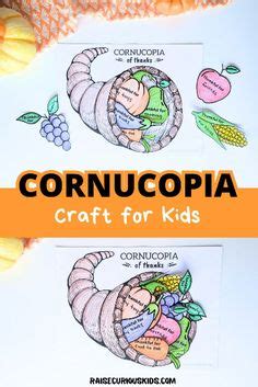 cornucopia craft for kids with the words cornucopia on it