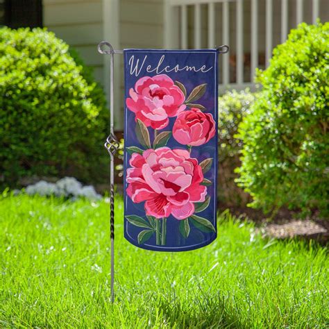 Peony Garden Welcome Textile Décor Garden Flag | Fly Me Flag