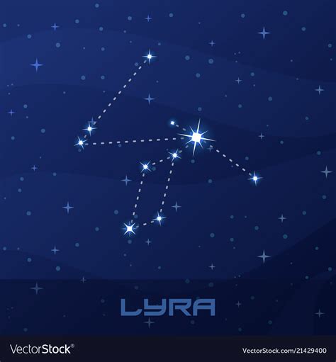 Constellation lyra lyre night star sky Royalty Free Vector