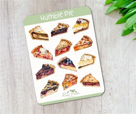 humble pie sticker sheet pie planner stickers thanksgiving holiday