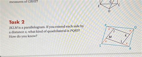 Solved Task Jklm Is A Parallelogram If You Extend Each Chegg