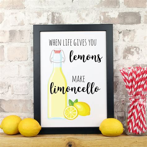 When Life Gives You Lemons Make Limoncello Kitchen Print Etsy