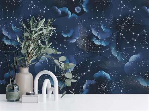 Blue Aesthetic Stars Wallpaper - Peel and Stick or Non-Pasted