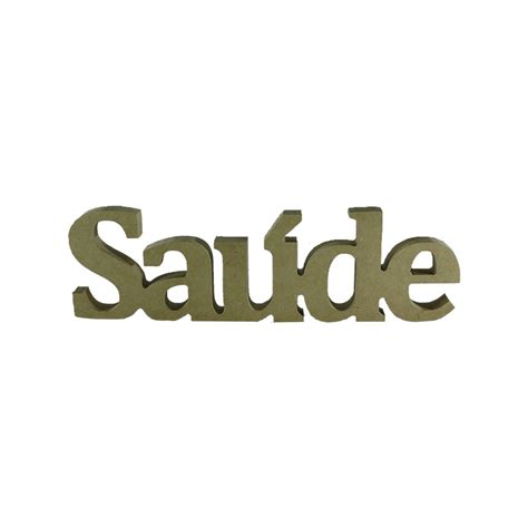 Palavra Saude 34x10x18mm - MDF São Artesanatos (Amparo/SP)