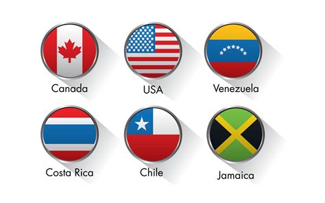 World Flags Round 3d Button Circle Icons Vector Set 15864019 Vector Art ...