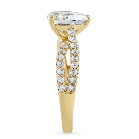 14k Split Shank Pear Diamond Engagement Ring American Ring Source